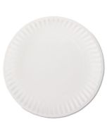 AJMPP9GREWH WHITE PAPER PLATES, 9" DIAMETER, 100/PACK, 10 PACKS/CARTON