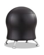 SAF4751BV ZENERGY BALL CHAIR, BLACK SEAT/BLACK BACK, SILVER BASE