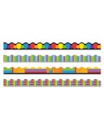 TEPT92908 TERRIFIC TRIMMERS BORDER, 2 1/4 X 39" PANELS, COLOR COLLAGE DESIGNS, 48/SET