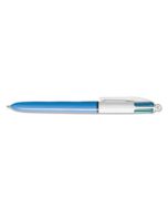 BICMM11 4-COLOR RETRACTABLE BALLPOINT PEN, 1MM, BLACK/BLUE/GREEN/RED INK, BLUE BARREL