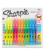 SAN27145 POCKET STYLE HIGHLIGHTERS, CHISEL TIP, ASSORTED COLORS, DOZEN