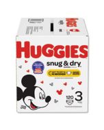 KCC49896 SNUG AND DRY DIAPERS, SIZE 3, 16 LBS TO 28 LBS, 120/BOX