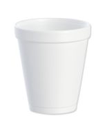 DCC8J8 FOAM DRINK CUPS, 8 OZ, WHITE, 25/BAG, 40 BAGS/CARTON