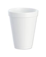 DCC12J12 FOAM DRINK CUPS, 12 OZ, WHITE, 25/BAG, 40 BAGS/CARTON