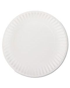 AJMPP9GREWH WHITE PAPER PLATES, 9" DIAMETER, 100/PACK, 10 PACKS/CARTON