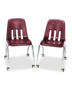 VIR905050 9000 CLASSIC SERIES 4-LEG MOBILE CHAIR, WINE SEAT/WINE BACK, CHROME BASE, 2/CARTON