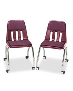 VIR9050P50 PADDED TEACHER'S CHAIR, WINE SEAT/WINE BACK, CHROME BASE, 2/CARTON