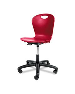VIRZTASK1870 ADJUSTABLE HEIGHT TASK CHAIR, RED SEAT/RED BACK, BLACK BASE
