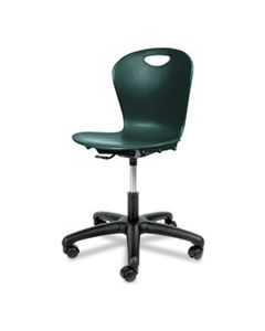 VIRZTASK1875 ADJUSTABLE HEIGHT TASK CHAIR, FOREST GREEN SEAT/FOREST GREEN BACK, BLACK BASE