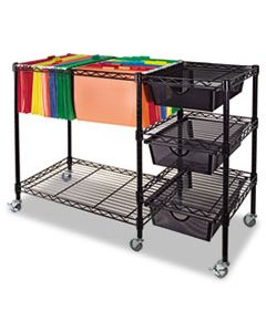 VRTVF50621 MOBILE FILE CART W/DRAWERS, 38W X 15.5D X 28H, BLACK