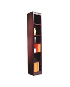 ALEBCS67212MY NARROW PROFILE BOOKCASE, WOOD VENEER, SIX-SHELF, 11.81"W X 11.81"D X 71.73"H, MAHOGANY