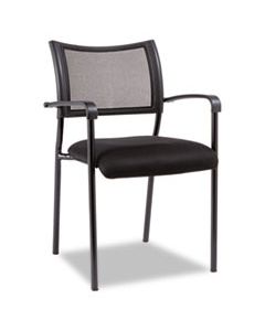 ALEEK43ME10B ALERA EIKON SERIES STACKING MESH GUEST CHAIR, BLACK SEAT/BLACK BACK, BLACK BASE, 2/CARTON