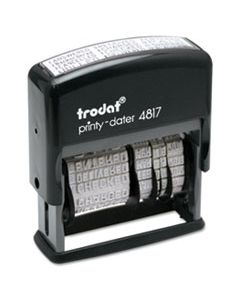 USSE4817 TRODAT ECONOMY 12-MESSAGE STAMP, DATER, SELF-INKING, 2 X 3/8, BLACK