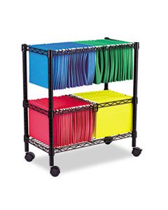 ALEFW601426BL TWO-TIER ROLLING FILE CART, 26W X 14D X 29.5H, BLACK