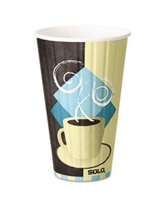 SCCIC16J7534CT DUO SHIELD INSULATED PAPER HOT CUPS, 16 OZ, TUSCAN CAFE, CHOCOLATE/BLUE/BEIGE, 525/CARTON