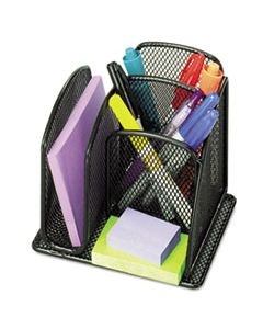 SAF3250BL ONYX MINI ORGANIZER WITH THREE COMPARTMENTS, BLACK, 6 X 5 1/4 X 5 1/4