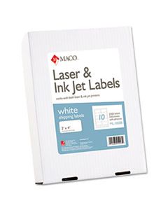 MACML1000B WHITE LASER/INKJET SHIPPING AND ADDRESS LABELS, INKJET/LASER PRINTERS, 2 X 4, WHITE, 10/SHEET, 250 SHEETS/BOX