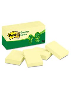 MMM653RPYW RECYCLED NOTE PADS, 1 1/2 X 2, CANARY YELLOW, 100-SHEET, 12/PACK
