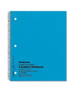 RED33386 THREE-SUBJECT WIREBOUND NOTEBOOKS, 3 SUBJECTS, MEDIUM/COLLEGE RULE, BLUE COVER, 11 X 8.88, 150 SHEETS