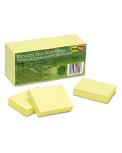 RTG25700 100% RECYCLED NOTES, 1 1/2 X 2, YELLOW, 12 100-SHEET PADS/PACK