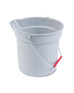 RCP296300GY 10 QUART PLASTIC UTILITY PAIL, 10 1/2 DIAMETER X 10 1/4H, GRAY PLASTIC