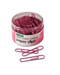 OIC08908 PINK COATED PAPER CLIPS, JUMBO, PINK, 80/PACK