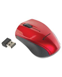 IVR62204 MINI WIRELESS OPTICAL MOUSE, 2.4 GHZ FREQUENCY/30 FT WIRELESS RANGE, LEFT/RIGHT HAND USE, RED/BLACK