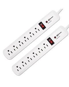 IVR71653 SURGE PROTECTOR, 6 OUTLETS, 4 FT CORD, 540 JOULES, WHITE, 2/PK