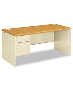 HON38292LCL 38000 SERIES LEFT PEDESTAL DESK, 66W X 30D X 29.5H, HARVEST/PUTTY