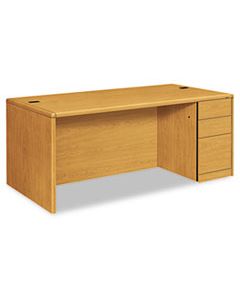 HON10787RCC 10700 SINGLE PEDESTAL DESK, FULL RIGHT PEDESTAL, 72W X 36D X 29.5H, HARVEST