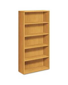 HON10755CC 10700 SERIES WOOD BOOKCASE, FIVE SHELF, 36W X 13 1/8D X 71H, HARVEST