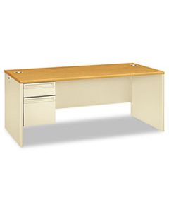 HON38294LCL 38000 SERIES LEFT PEDESTAL DESK, 72W X 36D X 29.5H, HARVEST/PUTTY