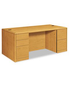 HON10799CC 10700 DOUBLE PEDESTAL DESK WITH FULL HEIGHT PEDESTALS, 72W X 36D X 29.5H, HARVEST