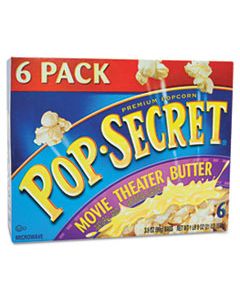 DFD57706 MICROWAVE POPCORN, MOVIE THEATER BUTTER, 3.2OZ BAGS, 6/BOX