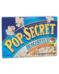 DFD24680 MICROWAVE POPCORN, HOMESTYLE, 3.2OZ BAGS, 3/BOX