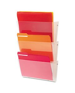 DEF63601RT UNBREAKABLE DOCUPOCKET 3-POCKET WALL FILE, LETTER, 14 1/2 X 3 X 6 1/2, CLEAR