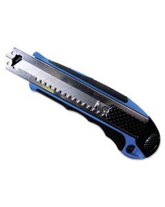 COS091514 HEAVY-DUTY SNAP BLADE UTILITY KNIFE, FOUR 8-POINT BLADES, RETRACTABLE, BLUE