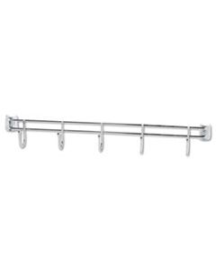 ALESW59HB424SR HOOK BARS FOR WIRE SHELVING, FIVE HOOKS, 24" DEEP, SILVER, 2 BARS/PACK