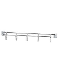 ALESW59HB424SR HOOK BARS FOR WIRE SHELVING, FIVE HOOKS, 24" DEEP, SILVER, 2 BARS/PACK