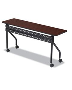 ICE68068 OFFICEWORKS MOBILE TRAINING TABLE, RECTANGULAR, 72W X 18D X 29H, MAHOGANY/BLACK