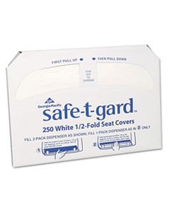 GPC47046 HALF-FOLD TOILET SEAT COVERS, WHITE, 250/PACK, 20 BOXES/CARTON