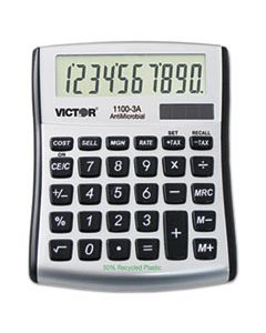VCT11003A 1100-3A ANTIMICROBIAL COMPACT DESKTOP CALCULATOR, 10-DIGIT LCD