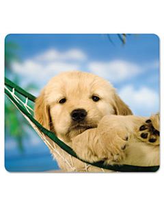 FEL5913901 RECYCLED MOUSE PAD, NONSKID BASE, 9 X 8 X 1/16, PUPPY IN HAMMOCK