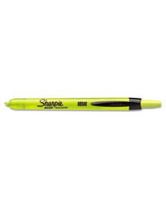 SAN28025 RETRACTABLE HIGHLIGHTERS, CHISEL TIP, FLUORESCENT YELLOW, DOZEN