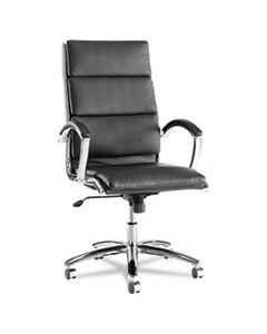 ALENR4119 ALERA NERATOLI HIGH-BACK SLIM PROFILE CHAIR, SUPPORTS UP TO 275 LBS., BLACK SEAT/BLACK BACK, CHROME BASE