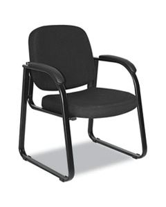 ALERL43C11 ALERA GENARO SERIES HALF-BACK SLED BASE GUEST CHAIR, 24.63" X 26.63" X 34", BLACK SEAT/BLACK BACK, BLACK BASE