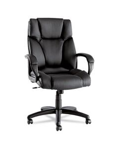 ALEFZ41LS10B ALERA FRAZE EXECUTIVE HIGH-BACK SWIVEL/TILT LEATHER CHAIR, SUPPORTS UP TO 275 LBS., BLACK SEAT/BLACK BACK, BLACK BASE