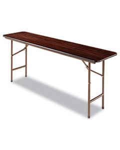 ALEFT727218MY WOOD FOLDING TABLE, RECTANGULAR, 71 7/8W X 17 3/4D X 29 1/8H, MAHOGANY