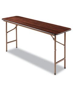 ALEFT726018MY WOOD FOLDING TABLE, RECTANGULAR, 59 7/8W X 17 3/4D X 29 1/8H, MAHOGANY