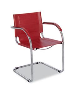 SAF3457RD FLAUNT SERIES GUEST CHAIR, 21.5" X 23" X 31.75", RED SEAT/RED BACK, CHROME BASE